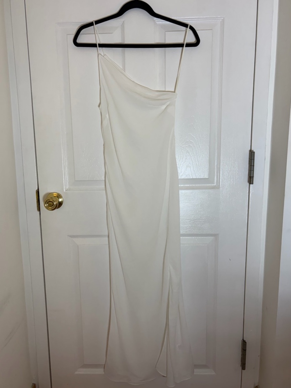 A.L.C. One-Shoulder White Slip Dress